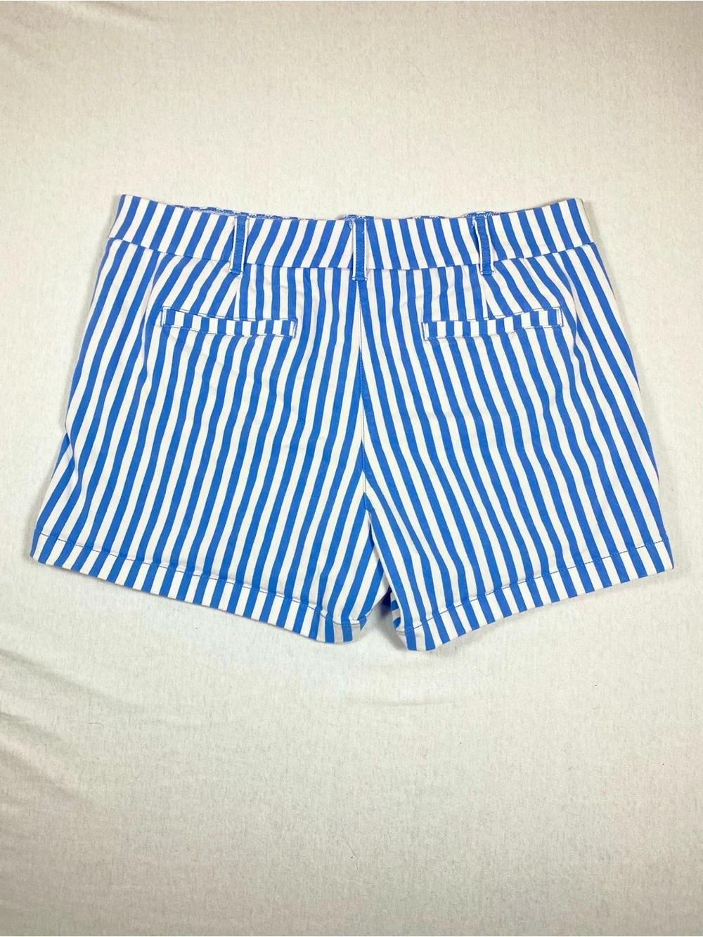 J.Crew Re-Imagined Blue White Striped Shorts Size 12